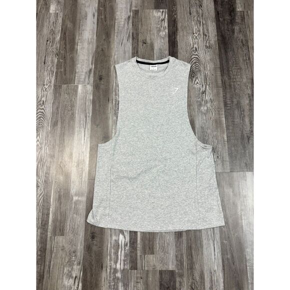 Size Large - Gymshark Men's React Drop Arm Tank "Light Grey Core" - Picture 1 of 3